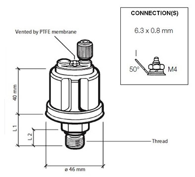 VDO Pressure sender 0-25 Bar